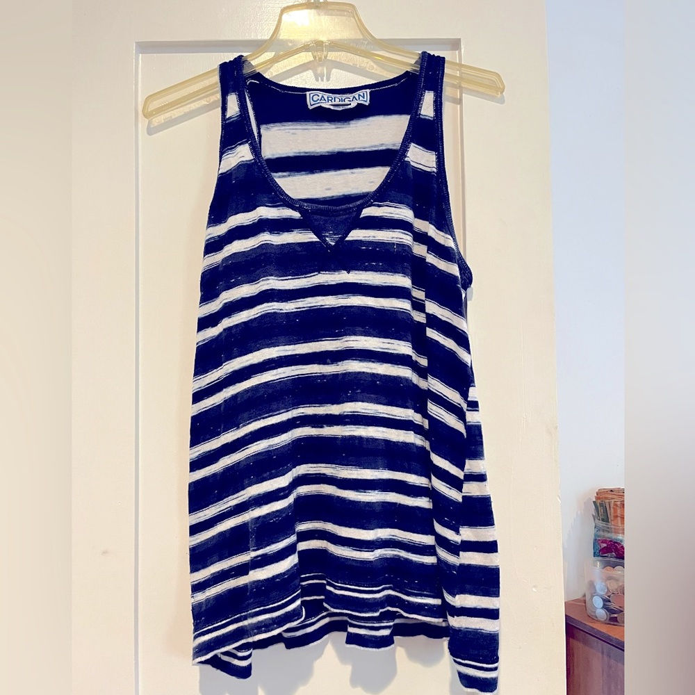 Navy/white striped sweater tank